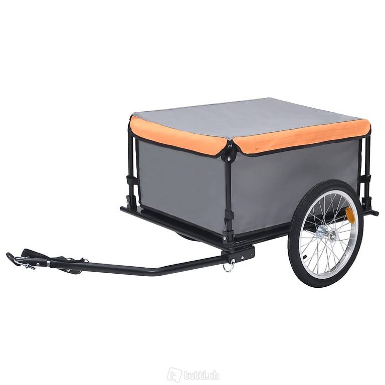  Fahrrad-Lastenanhänger Grau und Orange 65 kg