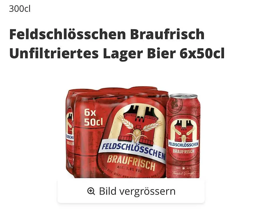 Bier Feldschlösschen Braufrisch