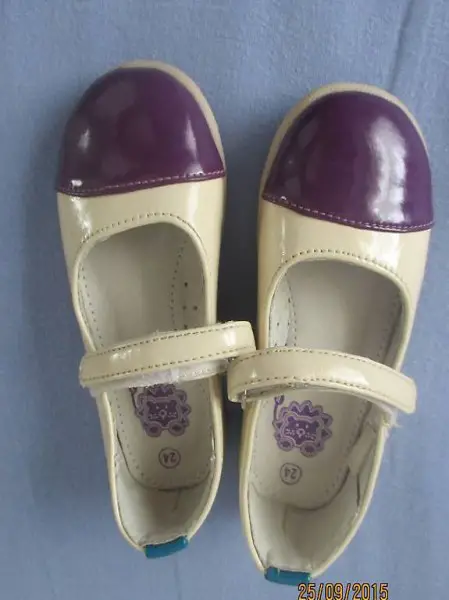 BALLERINA-SCHUHE-LACKLEDER(bege/violett)Gr. 24-25