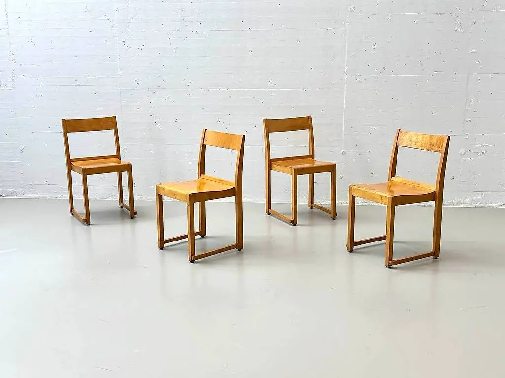 Set aus 4 Sven Markelius Orchesterstühle, 1940er Jahre