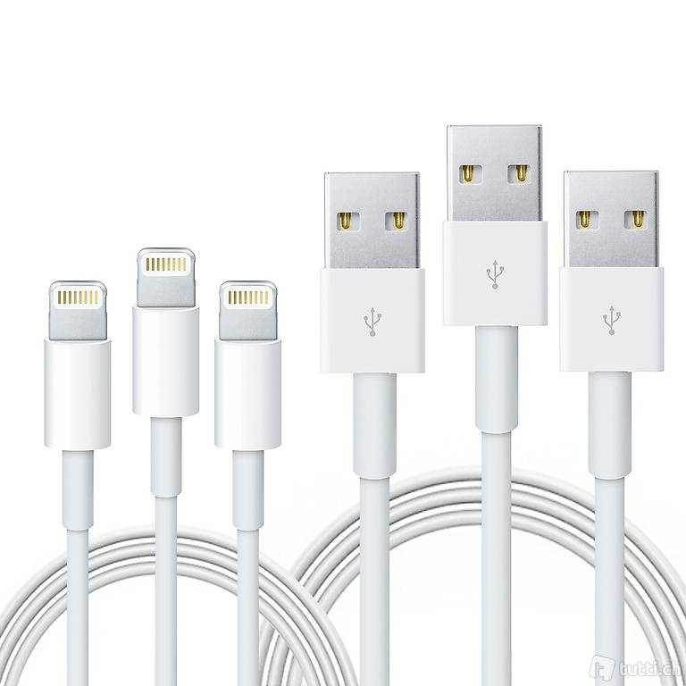  Ladekabel für iPhone 3 m weiss 3er Set