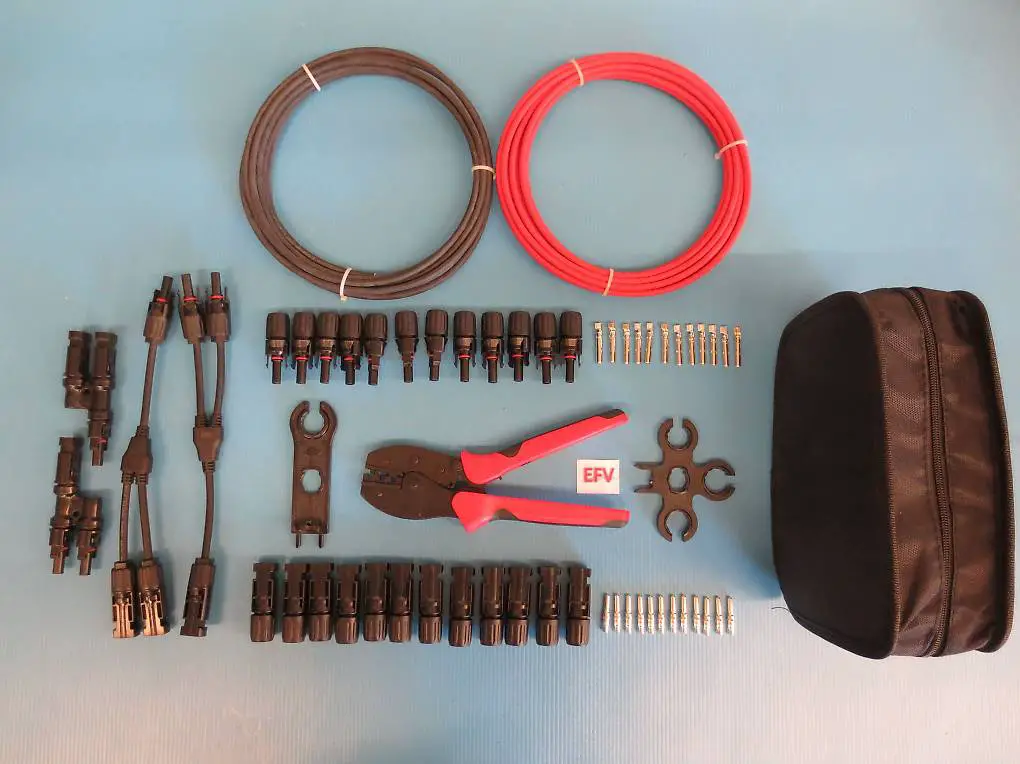 80m Solarkabel SET 4mm2 + Crimpzange + MC4 + Y-Verteiler