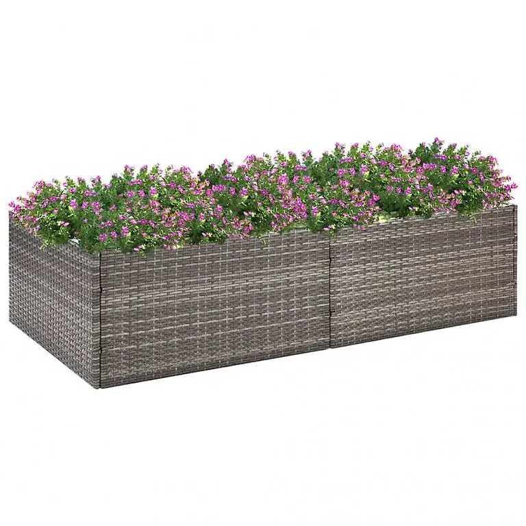 Pflanzkübel Grau 157x80x40 cm Poly Rattan