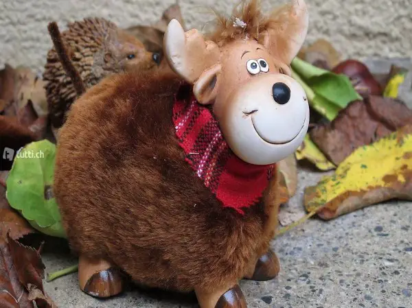 2 lustige Deko Elche - 22cm gross