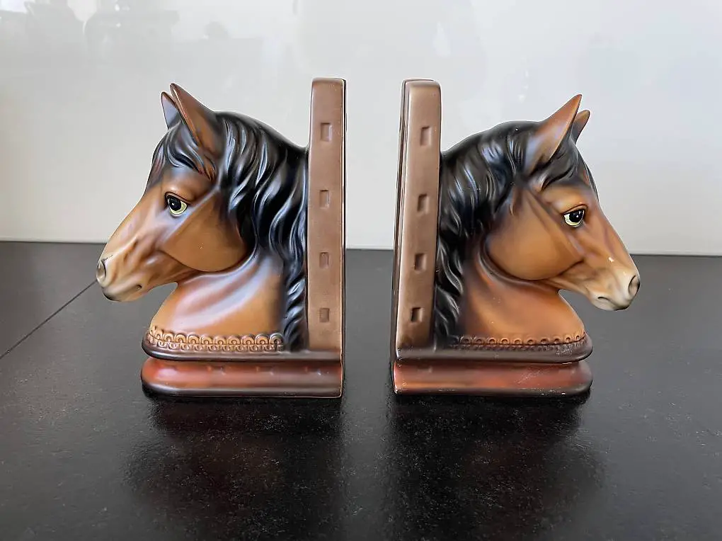 Pferdekopf Skulptur Deko Buchstützen Pferd