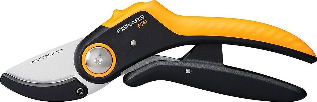 Fiskars Amboss-Gartenschere, Plus PowerLever, P741, Für troc