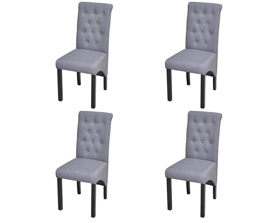 Esszimmerstühle 4 Stk. Hellgrau Stoff