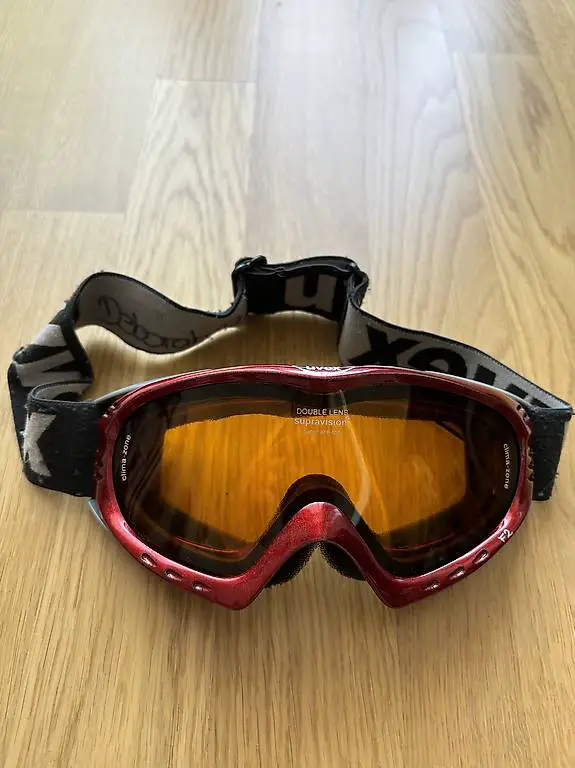 Skibrille glitzerrot