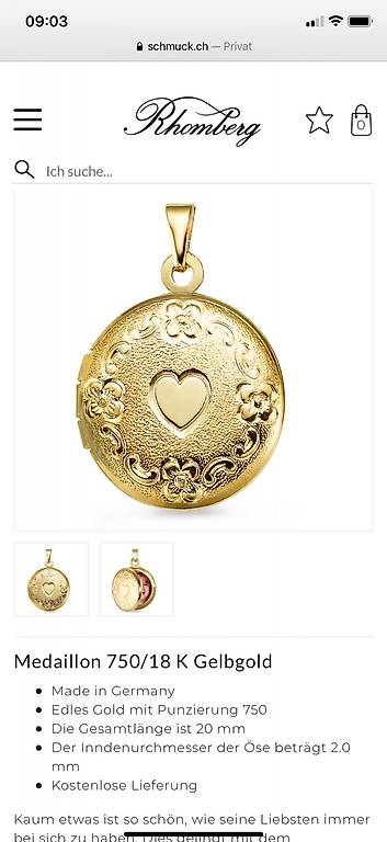 Anhänger Medaillion von Rhomberg/ Goldschmuck