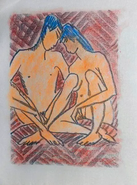 Originelle Zeichnung, Handarbeit, Unikat