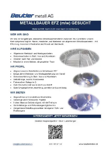 Metallbauer/in EFZ
