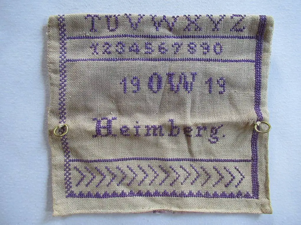 antikes kreuzstich-täschlein "heimberg"