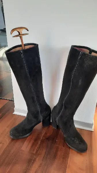 Wildlederstiefel, Gr37, schwarz