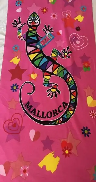 Badetuch Frottee Strandtuch Tücher Pink Echse Pink Mallorca