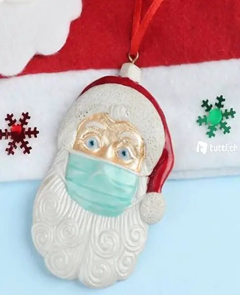 Christbaumschmuck Weihnachtsmann Maske Weihnachten