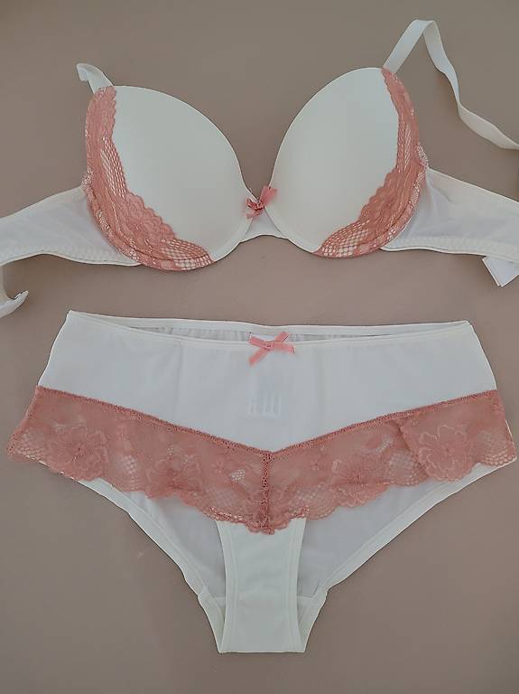 Bügel-BH 75C mit Slip, rosé