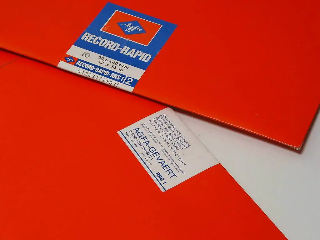 AGFA 3x Record-Rapid RRS-1 Spezial Baryt Fotopapier 30x40cm