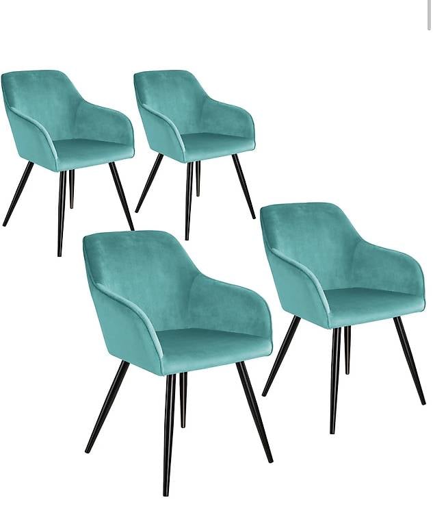 4er Set Stuhl Marilyn türkis/schwarz