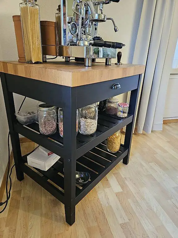 Kücheninsel Vadholma schwarz Eiche