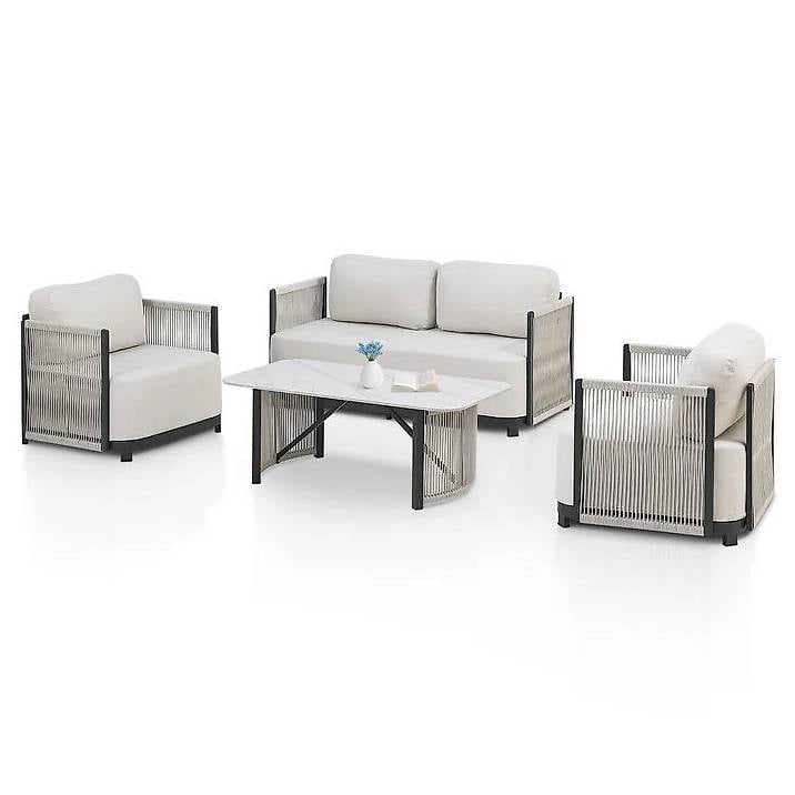 Premium Garnitur 4-Teilig Gartenlounge Set Curacao