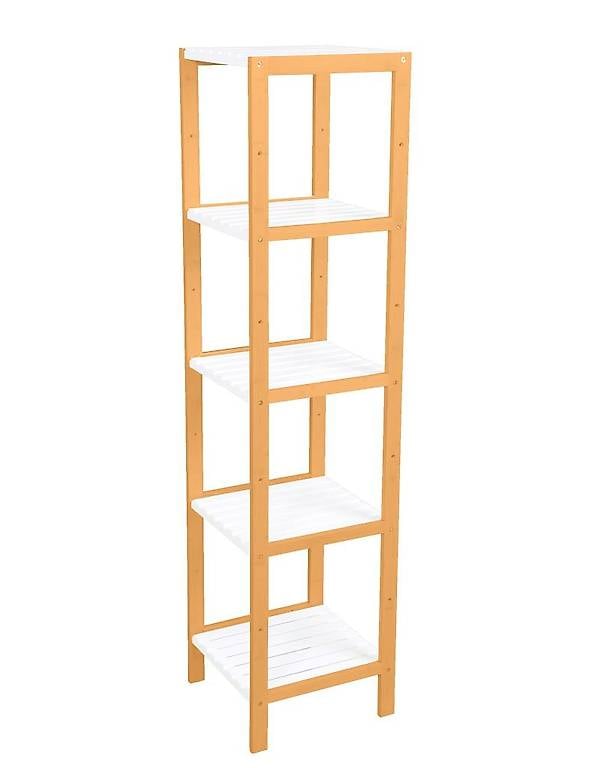 Regal Bambus 33 x 33 x 140 cm weiss