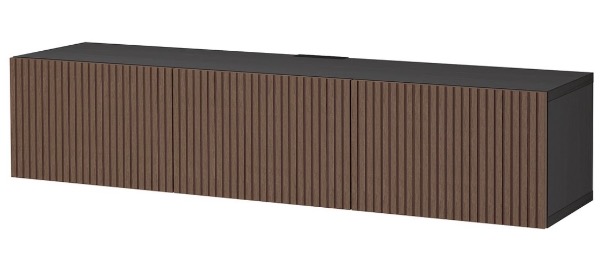 *Bis 26.02* TV Bank mit Türen, Schwarzbraun/Eiche