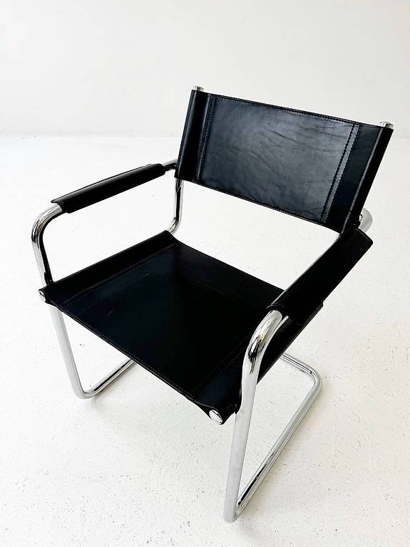 Leder Freischwinger-Stuhl MG5 von Matteo Grassi, 1970er