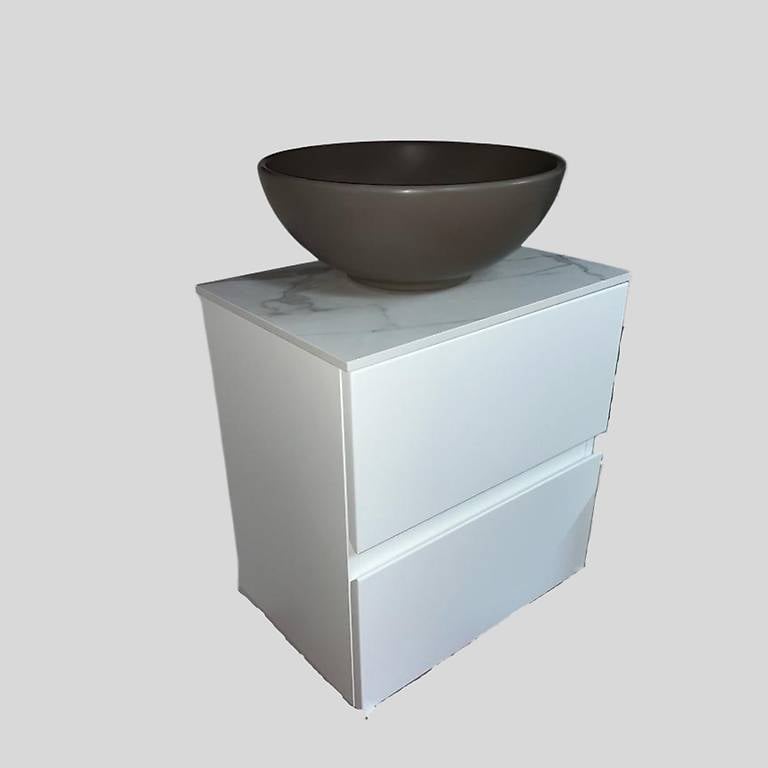 Badmöbel Weiss Matt 2 Schubladen Klein