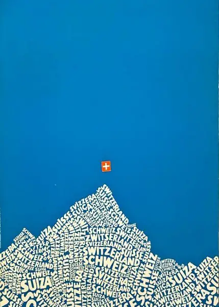  Plakat Swiss Schweiz Svizzera Peter Kunz 1967 blau