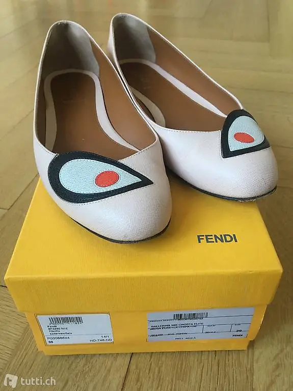 Fendi Ballerinas Bugs Leder rosa 39
