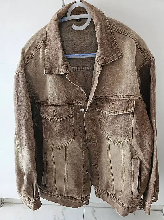 Jeansjacke für Damen braun, stonewashed Grösse M