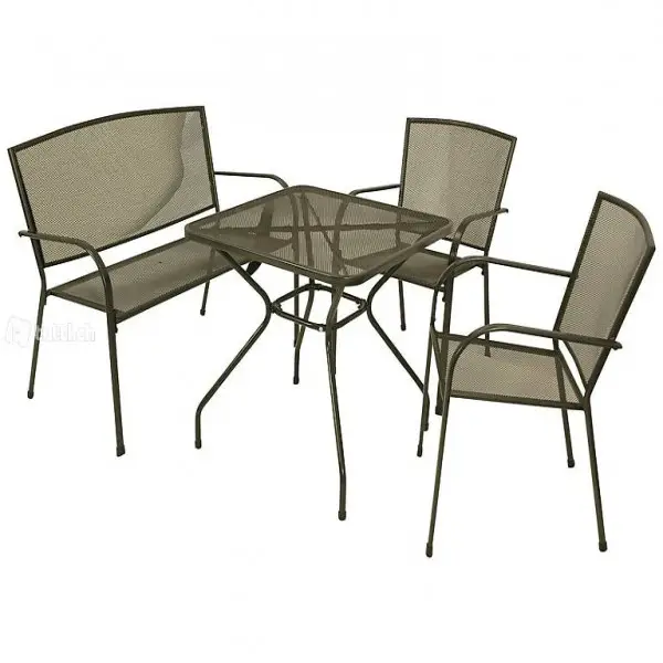  Sitzgruppe Gartenset Garnitur 4-teilig, Streckmetall