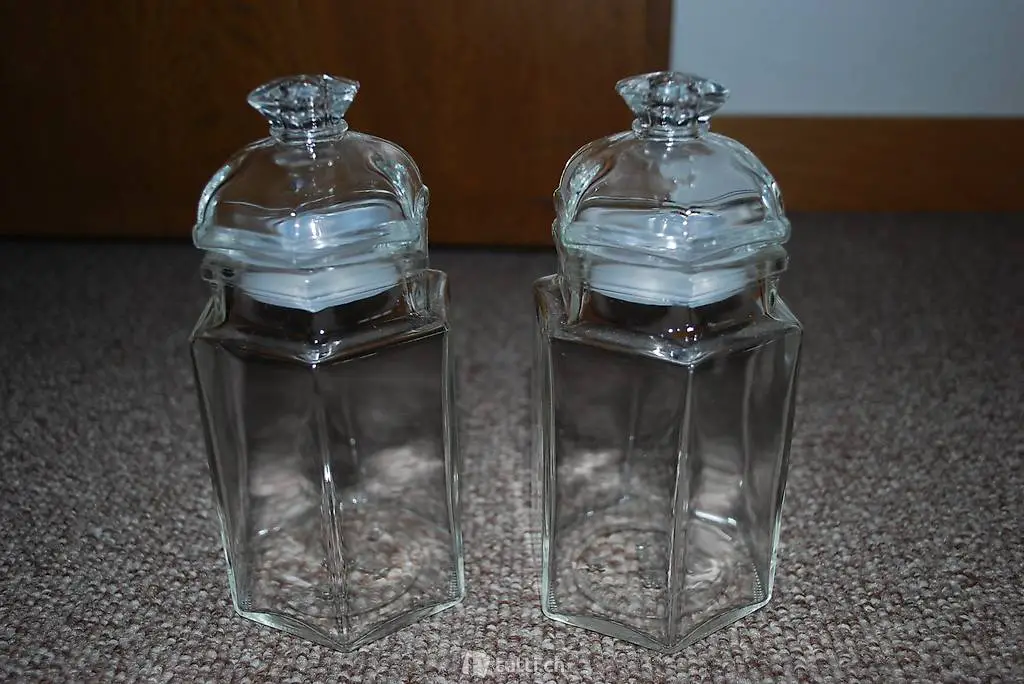 Dekoratives 2er Set Glas mit Deckel / neuwertig