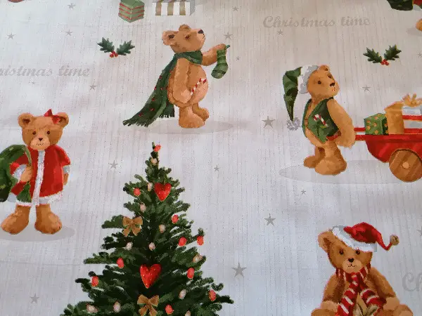 Wachstuch Christmas Teddy ca. 1.40cm x 54cm