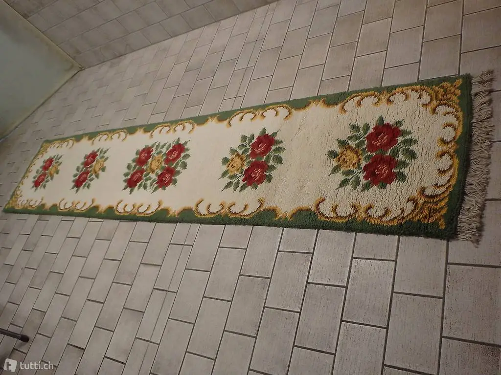 Schöner Boden-Wollteppich aus reiner Wolle, Handgeknüpft