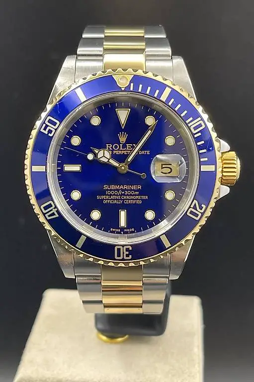 Rolex Submariner Date 40 blau blu stahl gold acc.oro full