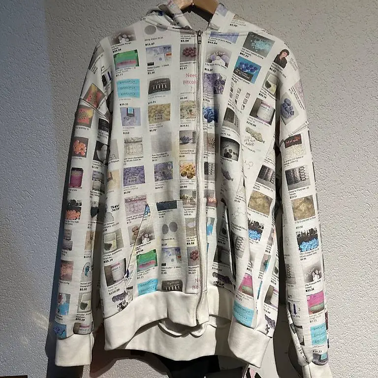 Velour Scars Silk Road Zip Up Hoodie - L