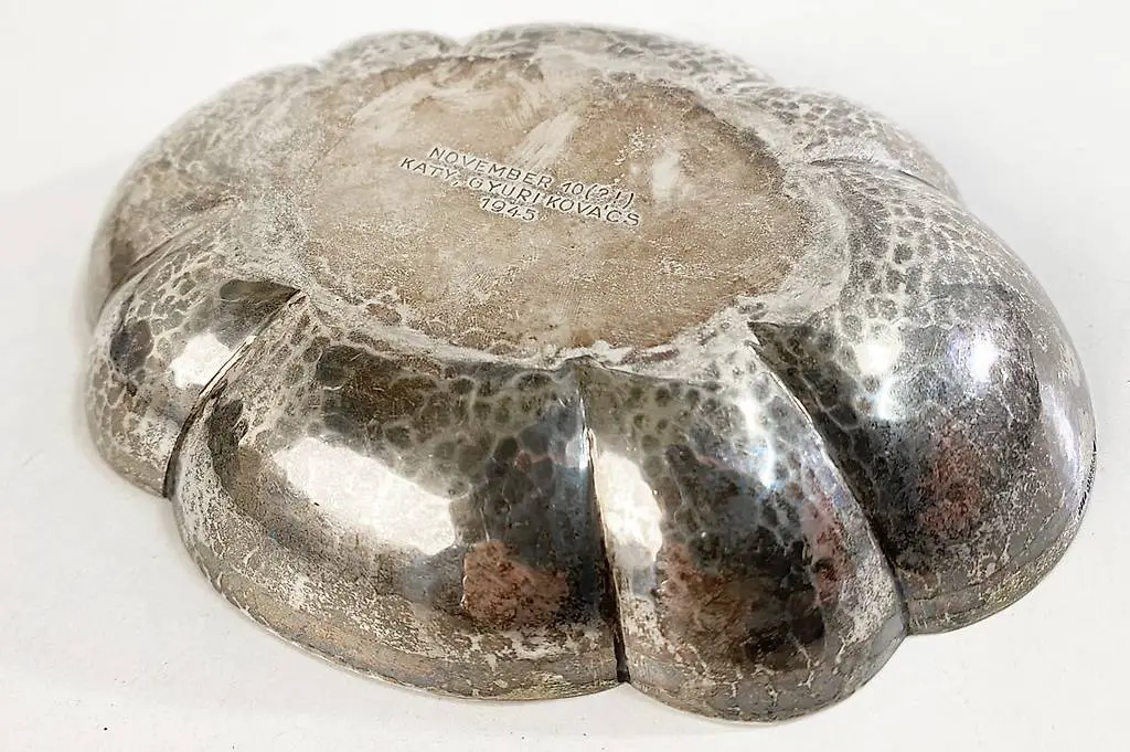 Alte ovale Silberschale 1945