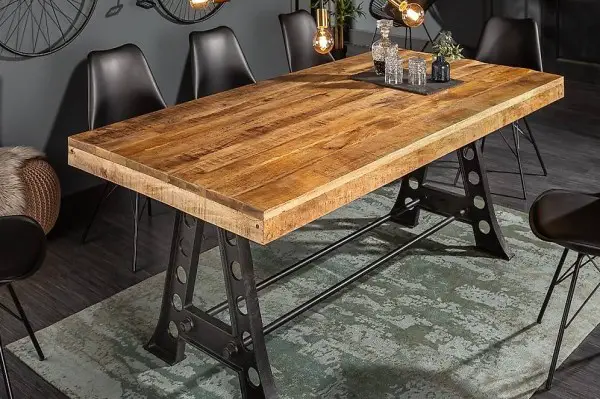  Esstisch INFINITY - 200cm Mango mit schwarzem Metallgestell