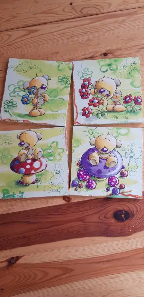 4 cadre à suspendre / 4 Bilder zum aufhängen