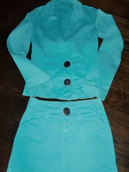 2 Teile, wunderschöner türkis farbener Anzug