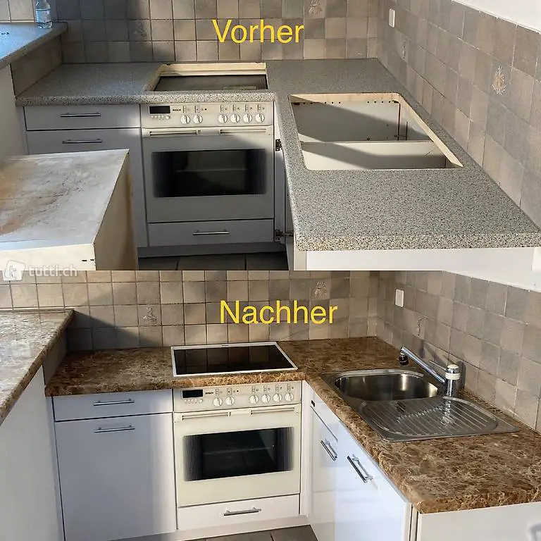 Arbeitsplatte Folierung in Marmor / Natur Stein