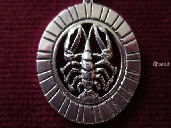  Anhänger Krebs mit Kette Silber 800