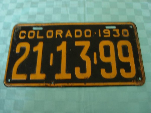  Amerikanische Autonummer COLORADO 1930