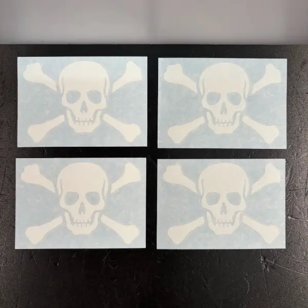 4x sticker aufkleber achtung defense gefahr schädel totenkopf
