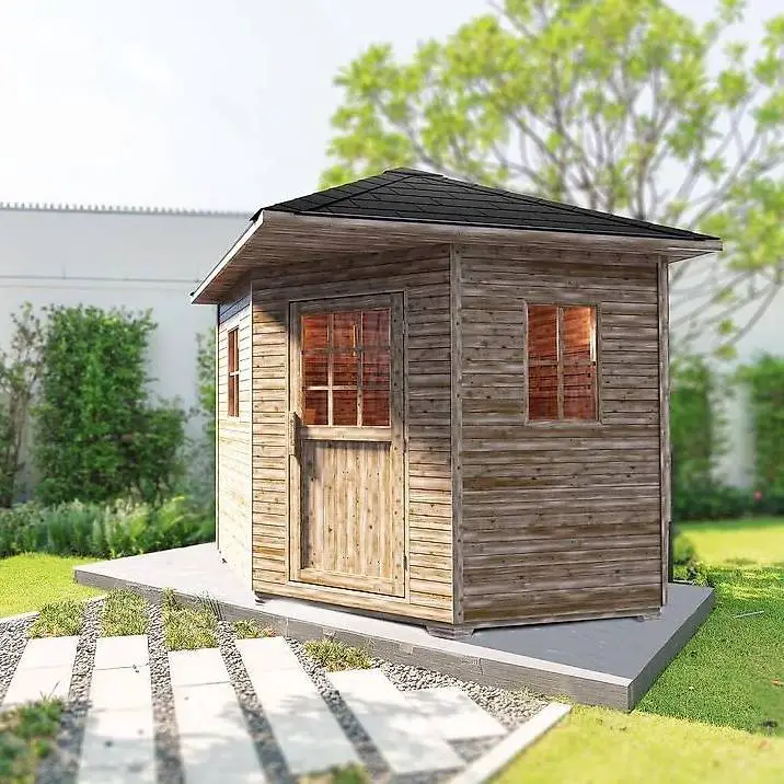 LOSONE Outdoor Sauna Saunahaus /Terrasse 8kW Ofen + Zubehör