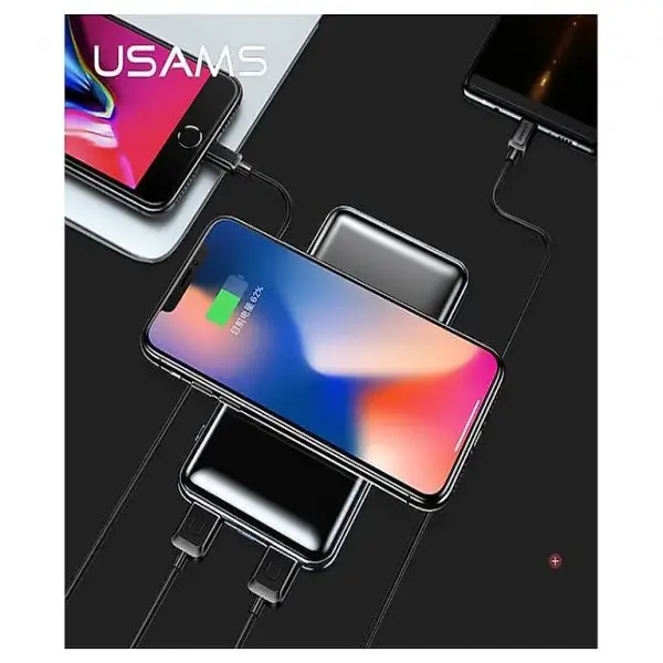  USAMS Qi Wireless-Ladegerät 10000mAh Dual-USB-Power-Bank