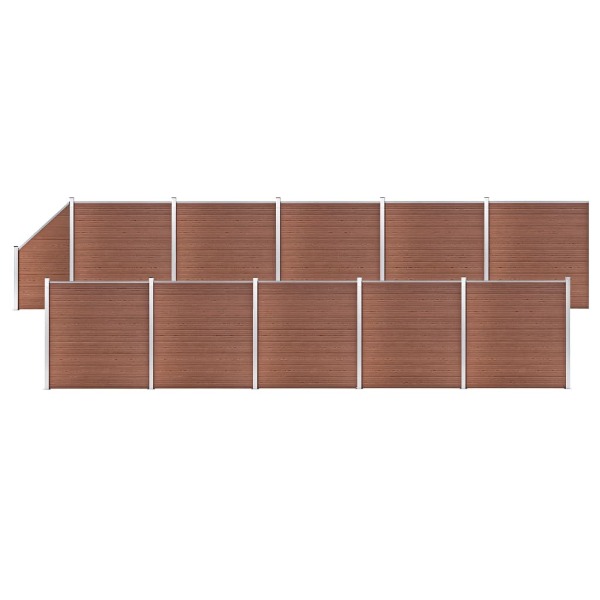  WPC Zaun-Set 10 Quadrate + 1 Schräge 1830x186 cm Braun
