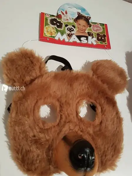 Kindermaske Bär aus Plüsch