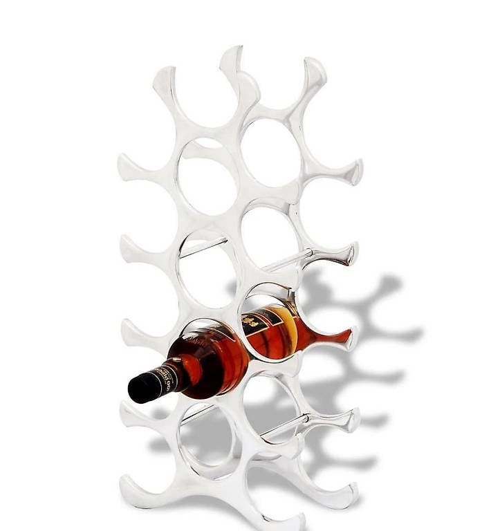 Flaschenregal für 15 Flaschen Silbern Aluminium